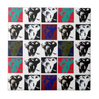 Modern Unique Pop Art Elephants Ceramic Tile