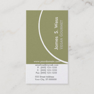 Modern Unique Sage Green w Half Circle Modern Business Card