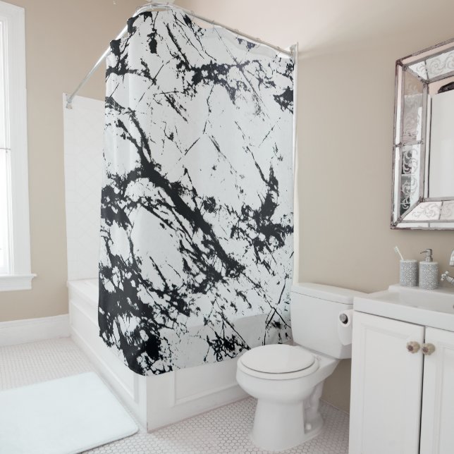 Modern Unique White Black Marble Stone Pattern (In Situ)