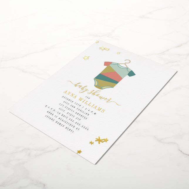 Modern Unisex Bodysuit Baby Shower (Rotated)