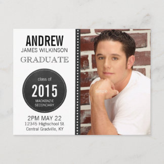 Modern Unisex Chalkboard Graduation Announcement