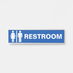 Modern Unisex Restroom Sign for Business Door