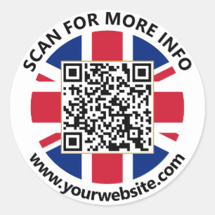 Modern United Kingdom QR Code Sticker British Flag