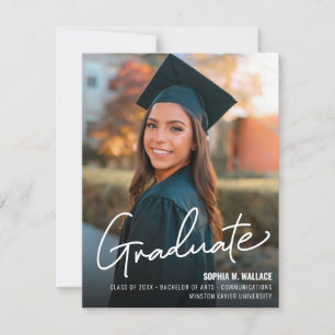 Modern University Graduate Photo Class year Grad  Announcement