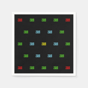 Modern Uploaded Logo or Image Pattern Template Napkin