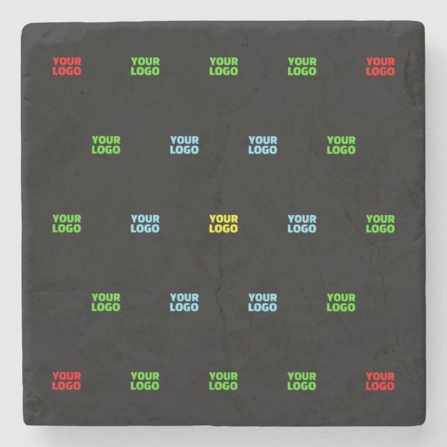 Modern Uploaded Logo or Image Pattern Template  Stone Coaster (Front)