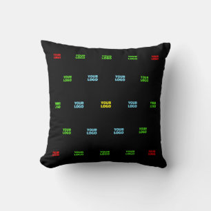 Modern Uploaded Logo or Image Pattern Template Throw Pillow