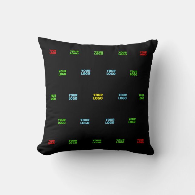 Modern Uploaded Logo or Image Pattern Template  Throw Pillow (Front)