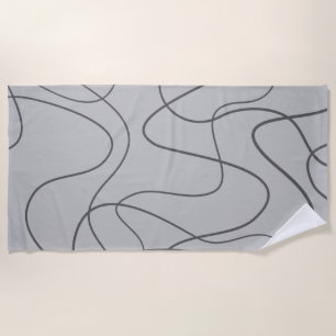 Modern, urban, abstract pattern. Curvy, wavy lines Beach Towel