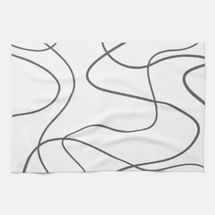 Modern, urban, abstract pattern. Curvy, wavy lines Kitchen Towel