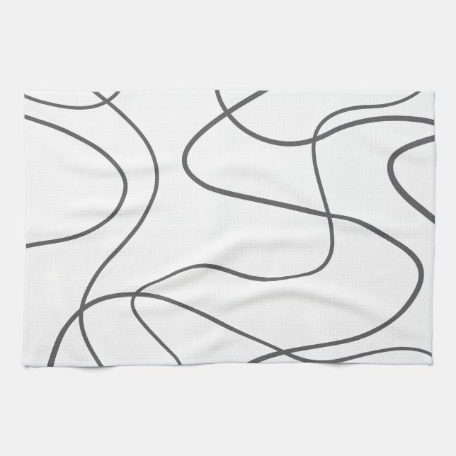 Modern, urban, abstract pattern. Curvy, wavy lines Kitchen Towel (Horizontal)