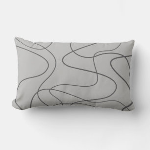 Modern, urban, abstract pattern. Curvy, wavy lines Lumbar Pillow
