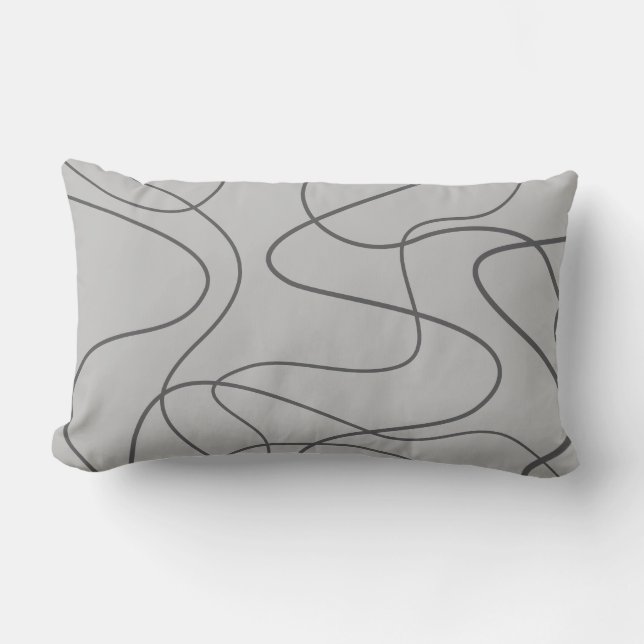 Modern, urban, abstract pattern. Curvy, wavy lines Lumbar Pillow (Front)