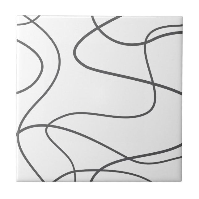 Modern, urban, abstract pattern. Curvy, wavy lines Tile (Front)