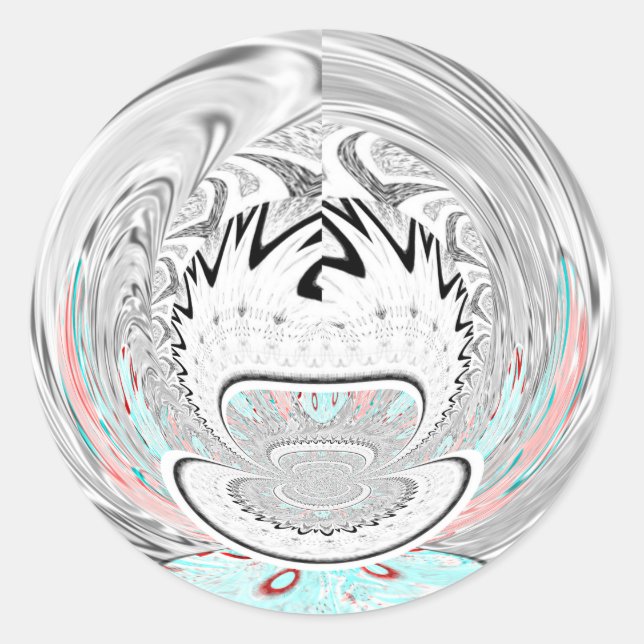 Modern Urban Ash Grey Flora Abstract Pattern Art  Classic Round Sticker (Front)