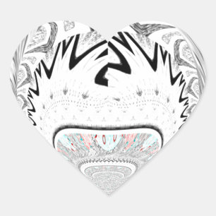 Modern Urban Ash Grey Flora Abstract Pattern Art  Heart Sticker