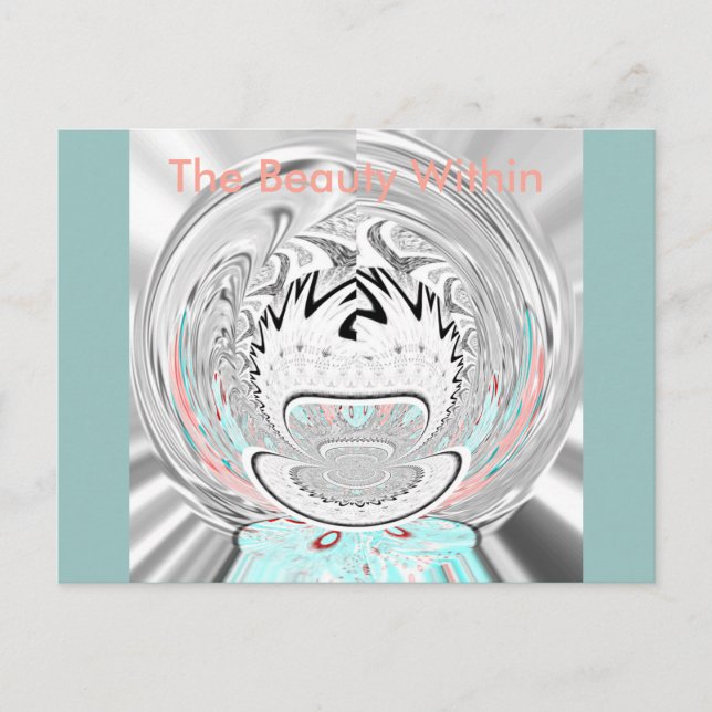 Modern Urban Ash Grey Flora Abstract Pattern Art  Postcard (Front)