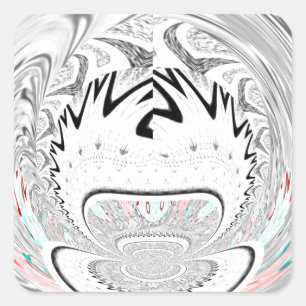 Modern Urban Ash Grey Flora Abstract Pattern Art  Square Sticker