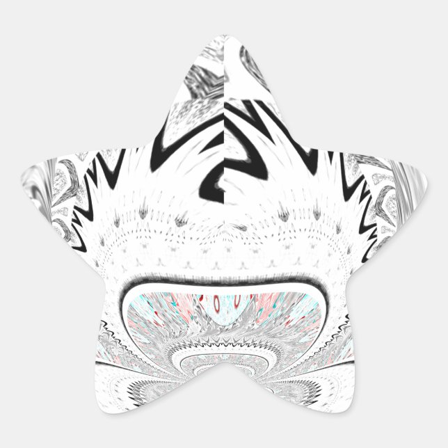 Modern Urban Ash Grey Flora Abstract Pattern Art  Star Sticker (Front)