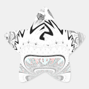 Modern Urban Ash Grey Flora Abstract Pattern Art  Star Sticker