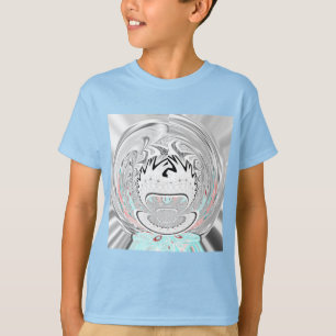 Modern Urban Ash Grey Flora Abstract Pattern Art T-Shirt