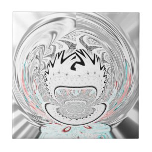 Modern Urban Ash Grey Flora Abstract Pattern Art Tile