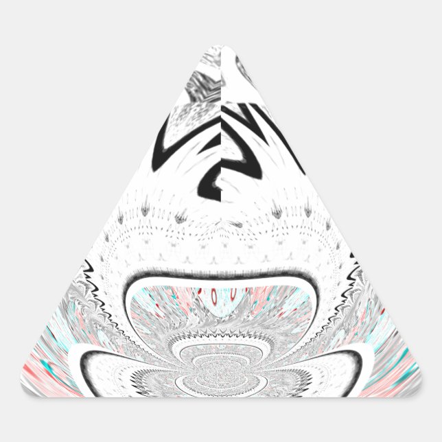 Modern Urban Ash Grey Flora Abstract Pattern Art  Triangle Sticker (Front)