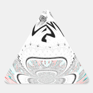 Modern Urban Ash Grey Flora Abstract Pattern Art  Triangle Sticker