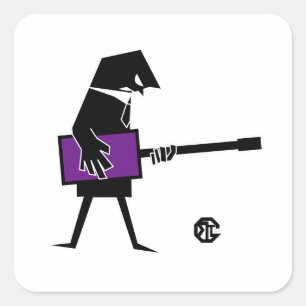 Modern Urban Bass Player Graphic - Tokyo Edge Lab Square Sticker