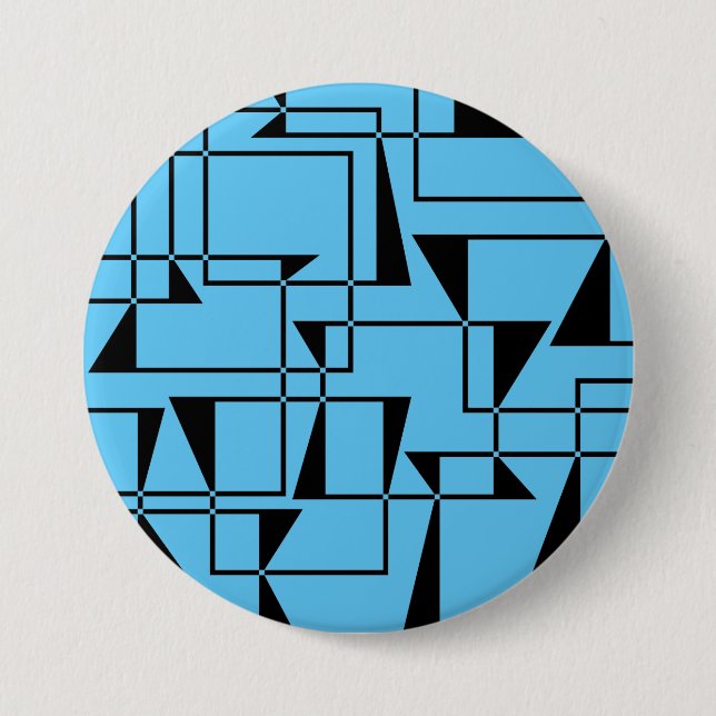 Modern, urban, bold, cool geometric pattern art 3 inch round button (Front)