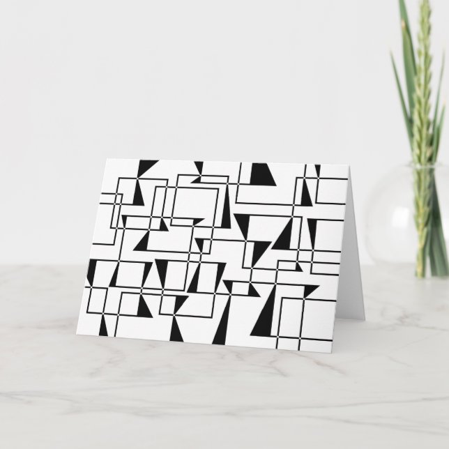 Modern, urban, bold, cool geometric pattern art card (Front)