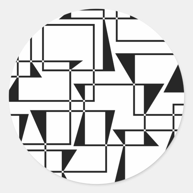 Modern, urban, bold, cool geometric pattern art classic round sticker (Front)
