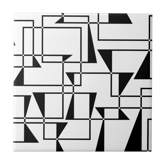 Modern, urban, bold, cool geometric pattern art tile (Front)