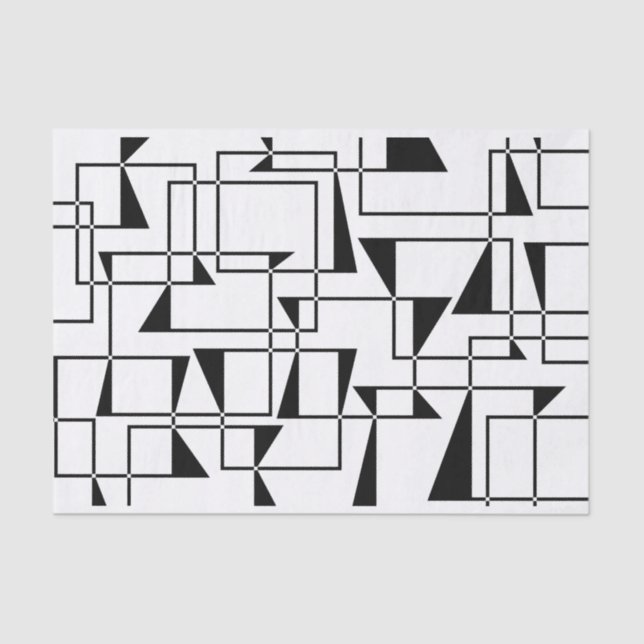 Modern, urban, bold, cool geometric pattern art tissue paper (Front)