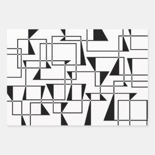 Modern, urban, bold, cool geometric pattern art wrapping paper sheet