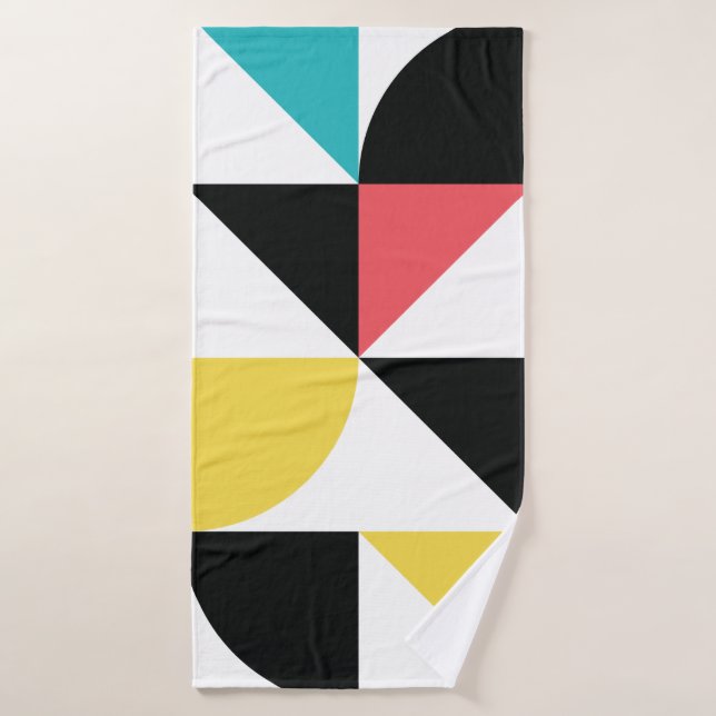 Modern, urban, colourful, fun geometric pattern bath towel (Bath Towel)