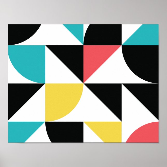 Modern, urban, colourful, fun geometric pattern poster (Front)