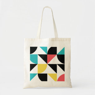 Modern, urban, colourful, fun geometric pattern tote bag