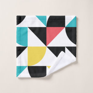 Modern, urban, colourful, fun geometric pattern wash cloth