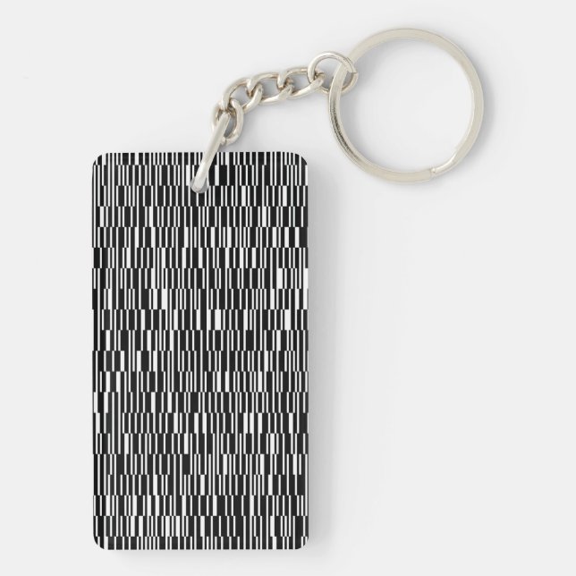 Modern, urban, contemporary geometric pattern art keychain (Back)