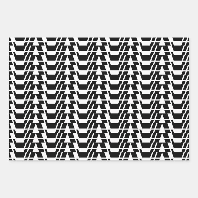Modern, urban, cool, bold trendy geometric pattern wrapping paper sheet (Front)