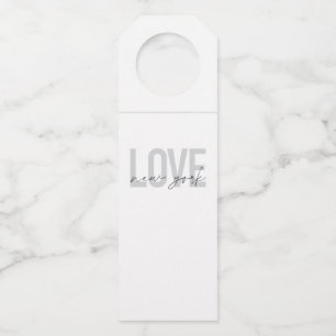 Modern, urban, cool simple design of Love New York Bottle Tag