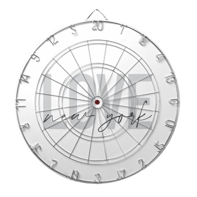 Modern, urban, cool simple design of Love New York Dartboard (Front)