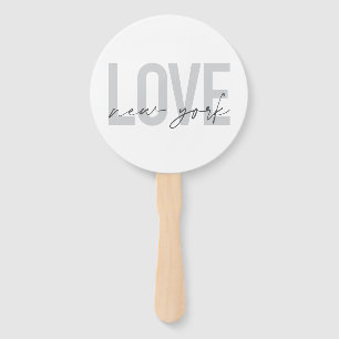Modern, urban, cool simple design of Love New York Hand Fan