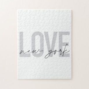 Modern, urban, cool simple design of Love New York Jigsaw Puzzle