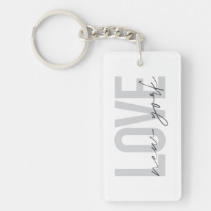 Modern, urban, cool simple design of Love New York Keychain