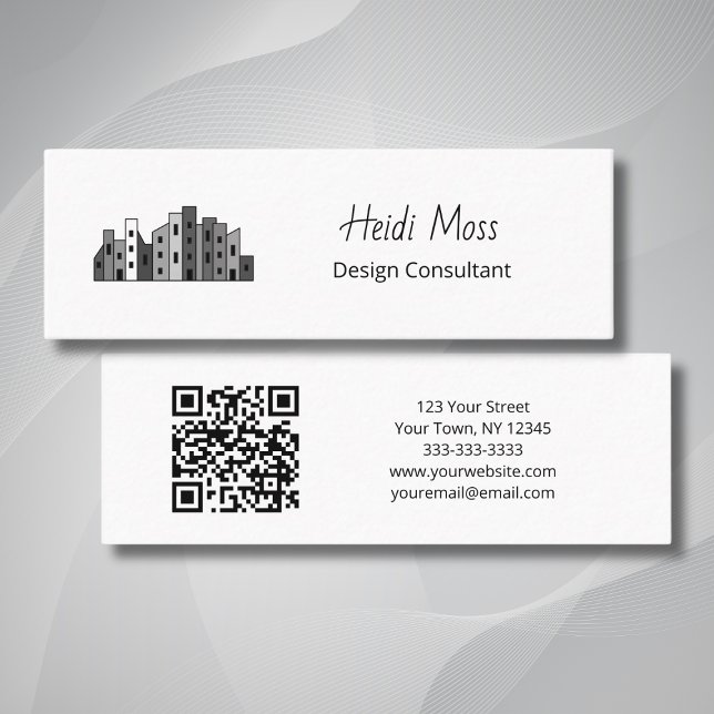 Modern Urban Design Consultant QR code  Mini Business Card (Creator Uploaded)