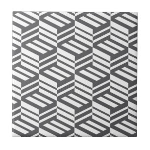 Modern, urban, dynamic bold geometric cube pattern tile