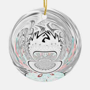 Modern urban flora pattern ceramic ornament