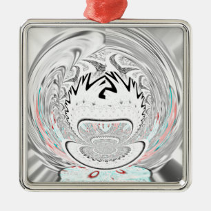 Modern urban flora pattern metal ornament